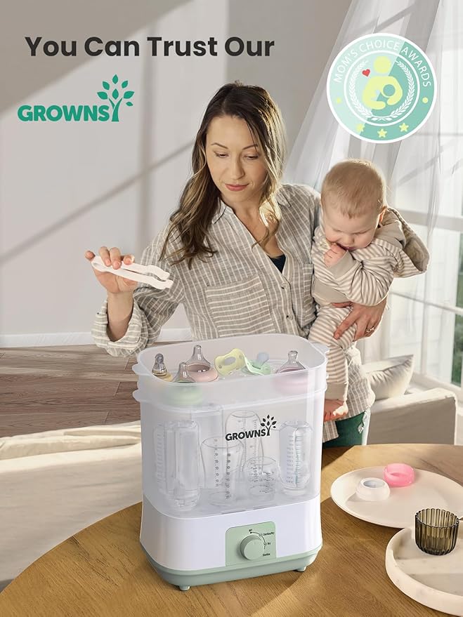 GROWNSY Adjustable 3 in 1 Large Bottle Sterilizer and Dryer, Electric Steam - Image 7