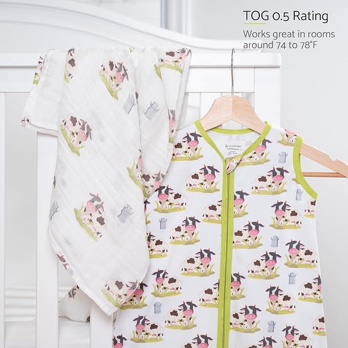 LollyBanks Baby Sleep Sack, 100% Cotton Wearable Blanket 2-Way Zipper Sleep - Image 4