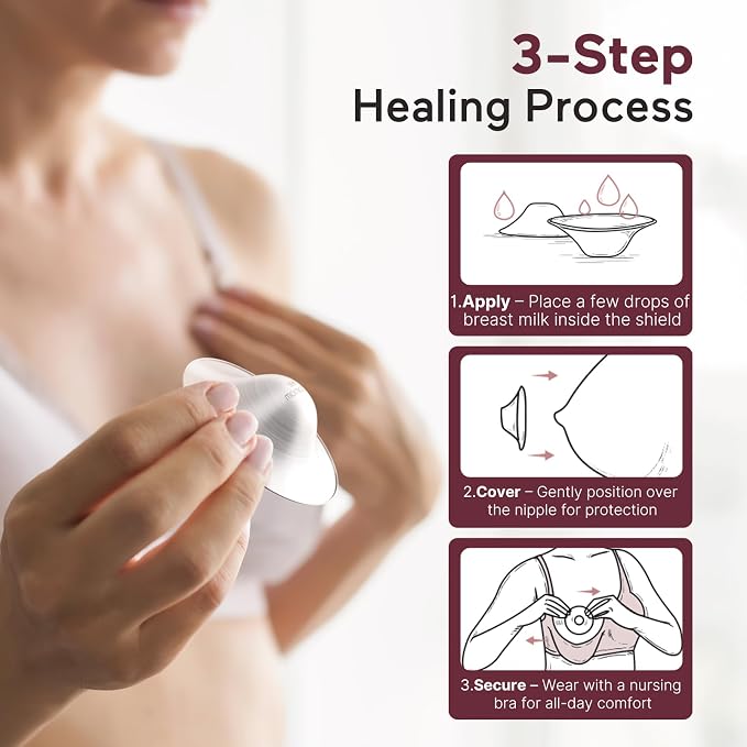 Momcozy 999 Silver Nursing Cups, Hole-Free Design, 999 Silver Nipple Shields - Image 4