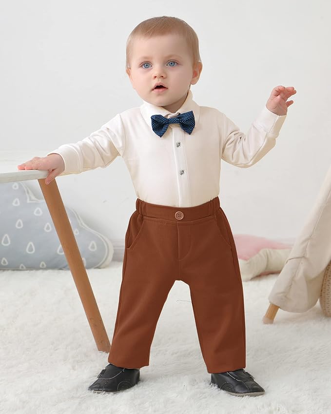 DISAUR Baby Boy Clothes Toddler Boy Outfits 4PCS Gentleman Dress - Image 3