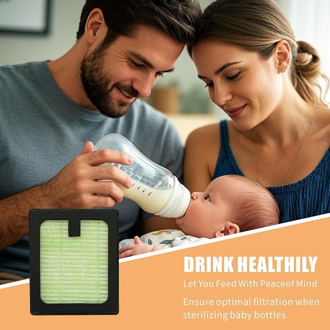 4 Pack HEPA Filter Replacement for Baby Brezza Baby Bottle Washer Pro, High - Image 5