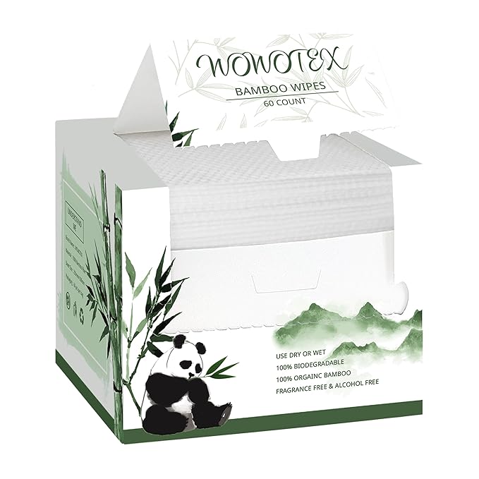 Bamboo Viscose Disposable Face Towel Biodegradable Large Dry Face Wipes 240 by WOWOTEX