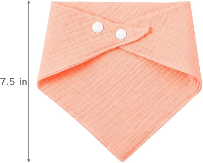 PandaEar 8 Pack Muslin Bibs for Baby Girls, 100% Cotton Baby Bandana Bibs for - Image 6