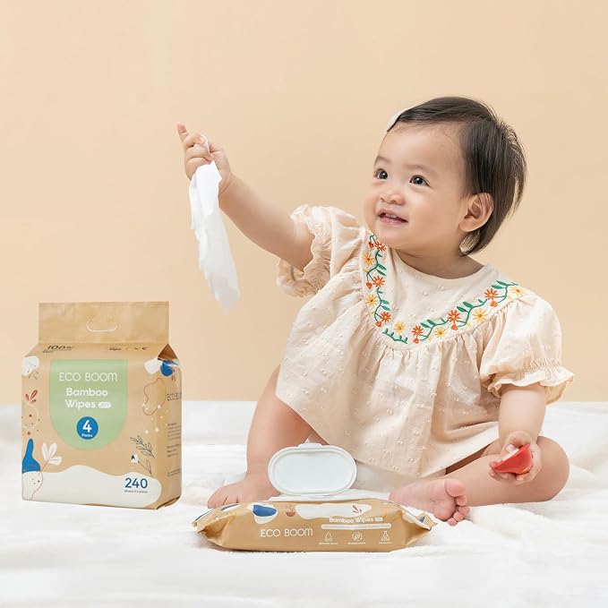 ECO BOOM Bamboo Viscose Wipes | Non-Toxic, Organic & Biodegradable Baby Wipes | - Image 6
