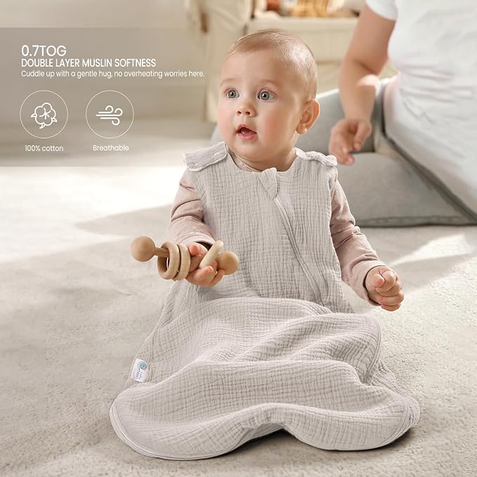 lulumoon Sleep Sack Muslin for Baby: Cotton Wearable Blanket for 15-24 Months - Image 8