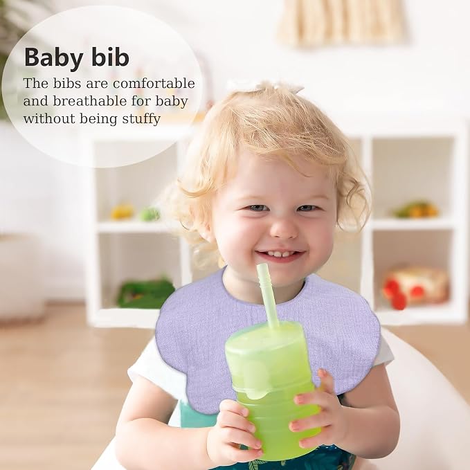 Baby Drool Bibs for Unisex Girls Boys 12 Pack Baby Muslin Bibs for Drooling and - Image 4