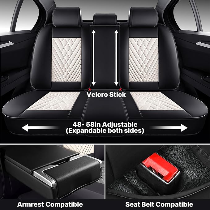 Car Seat Covers, Waterproof Faux Leather Automotive Comfortable Seat Covers - Image 5