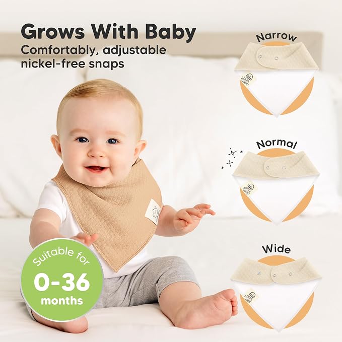 KeaBabies 8-Pack Bandana Bibs for Baby Girls, Boys - Image 4