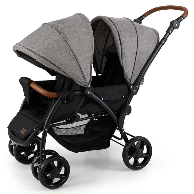 INFANS Double Stroller, Foldable Baby Tandem Stroller by INFANS