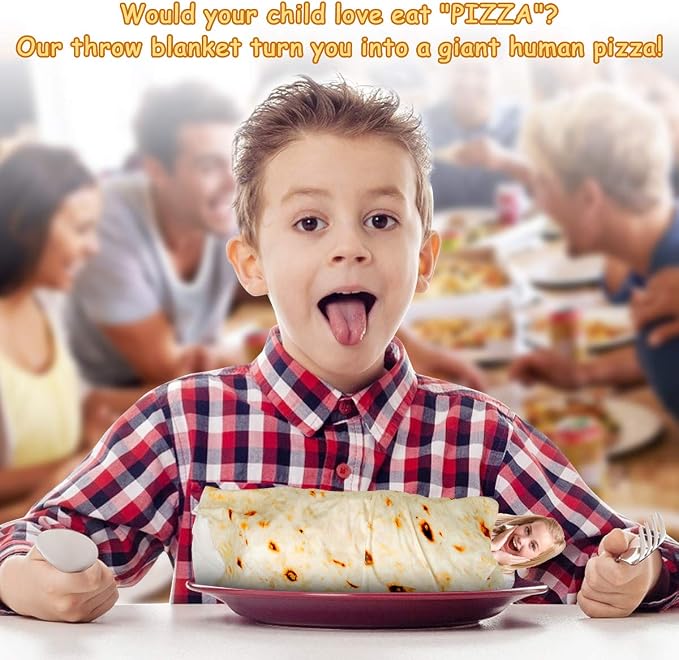 Kids Tortilla Blanket 1 2 3 4 5 Year Old Boy Birthday Gift, 49 Inch Burritos - Image 2