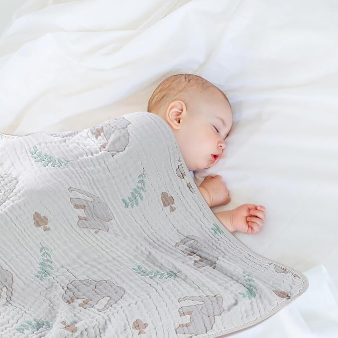 Ultra Soft Muslin Baby Blanket, A Versatile Swaddle and Bed Blanket - Image 2