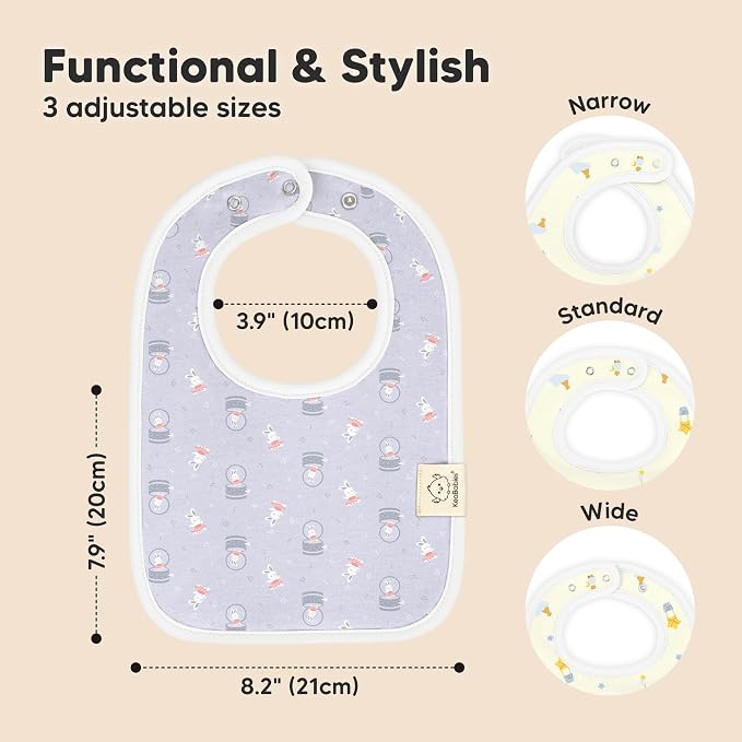 KeaBabies 8-Pack Organic Baby Bibs - Image 2