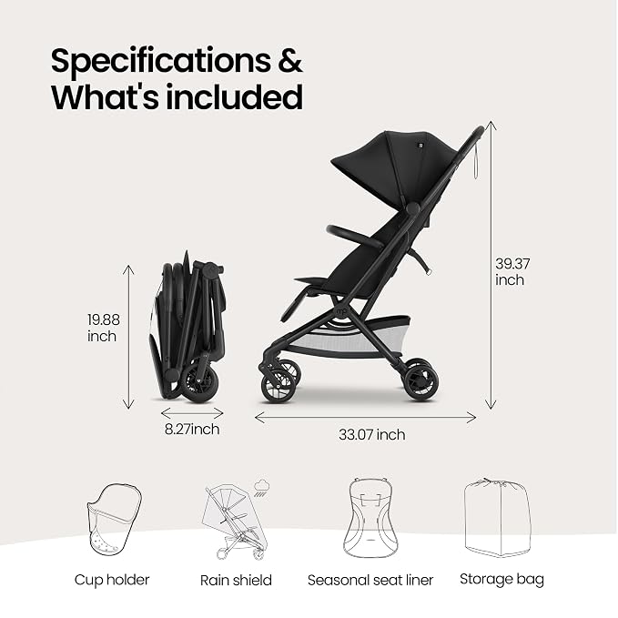 Mompush Velo Lightweight Travel Stroller, Compact & Airplane-Friendly - Image 9