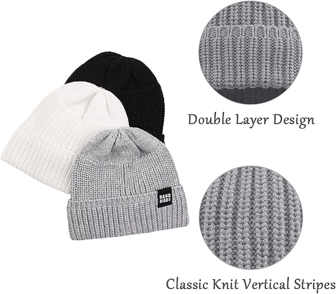 JANGANNSA Simple Knitted Baby Beanie Hip-Hop Boys Winter Hat Toddler Kids Bonnet - Image 3