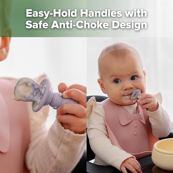 Haakaa Astronaut Beginner Silicone Cutlery Set – Toddler Spoons Self Feeding - Image 4