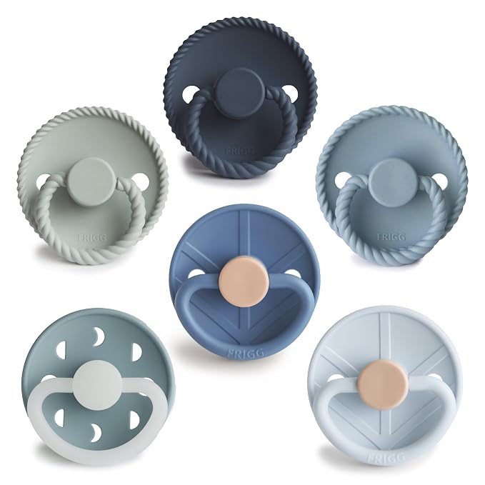 FRIGG SilkySoft Silicone Baby Pacifier 6-Pack Endless Sea | Made in Denmark | by mushie