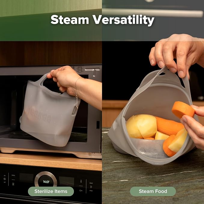 Haakaa On-The-Go Silicone Microwave Steamer & Steriliser Bag, 40oz/1250ml - Image 2