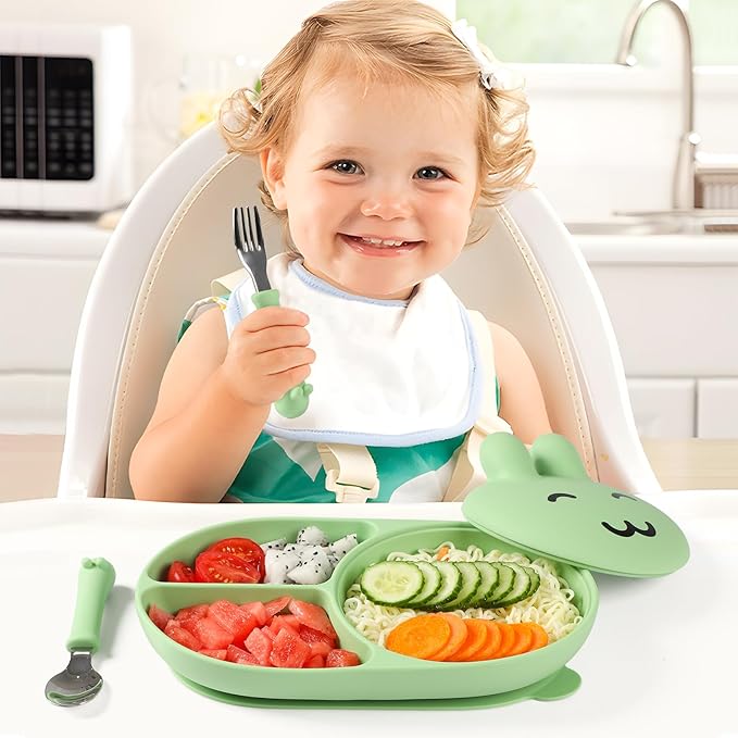 Silicone Baby Plate, Self-feeding of infants after weaning, 100% Food Grade - Image 5