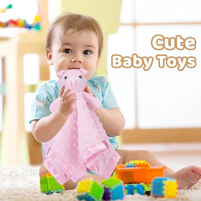 Pro Goleem Pig Loveys for Babies, Soft Security Blanket Baby Snuggle Toy - Image 4