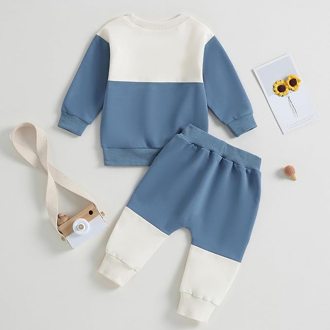 Kupretty Toddler Baby Boy Fall Winter Clothes Color Block Long Sleeve - Image 7