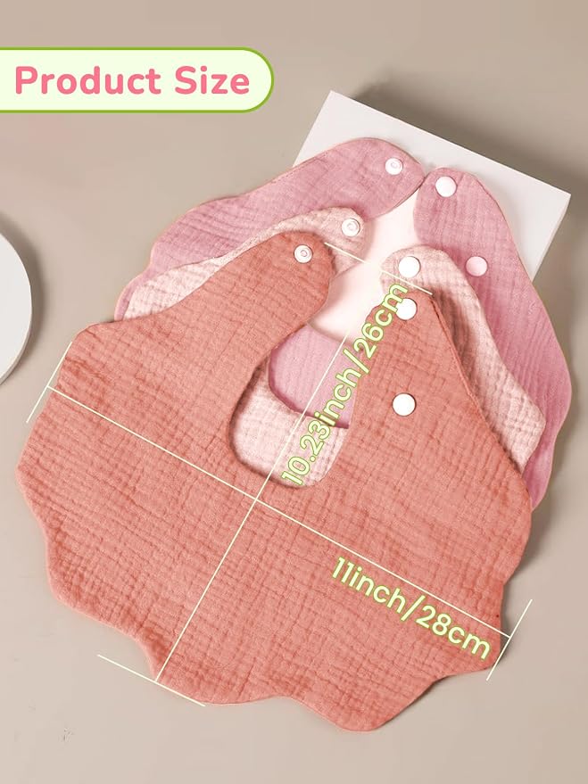 Baby Drool Bibs for Unisex Girls Boys 12 Pack Baby Muslin Bibs for Drooling and - Image 4
