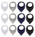 Maiwa Black White Cotton Bandana Snap Drool Bibs by maiwa