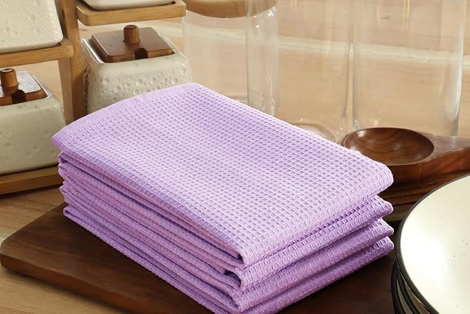 PurpleEssences Waffle Weave Kitchen Towel, 100% Cotton - Image 4