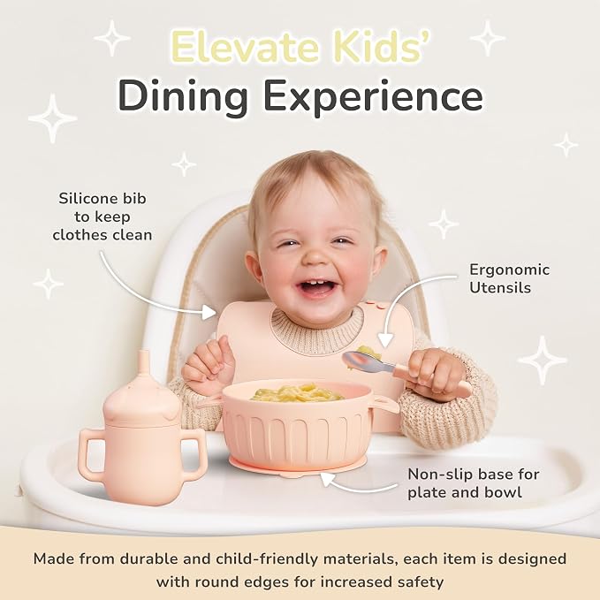 mimi & kiki BPA-Free Silicone Baby Feeding Set, Baby Plates and Bowls Set - Image 6