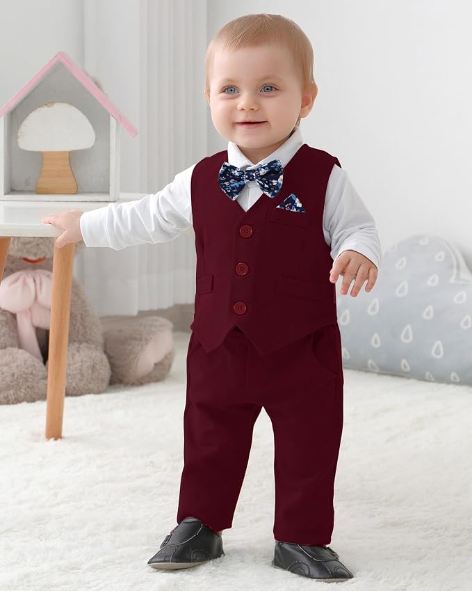 DISAUR Baby Boy Clothes Toddler Boy Outfits 4PCS Gentleman Dress - Image 2