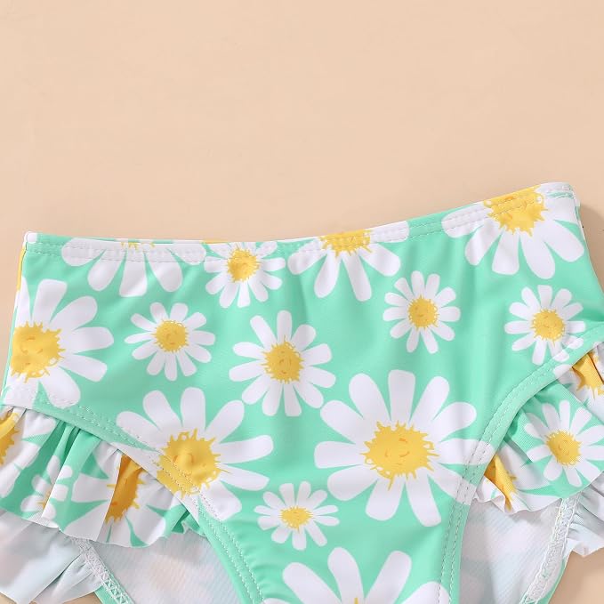 YOUNGER TREE Toddler Girls Two Pieces Swimsuit Color Block Stripe Swimwear - Image 5