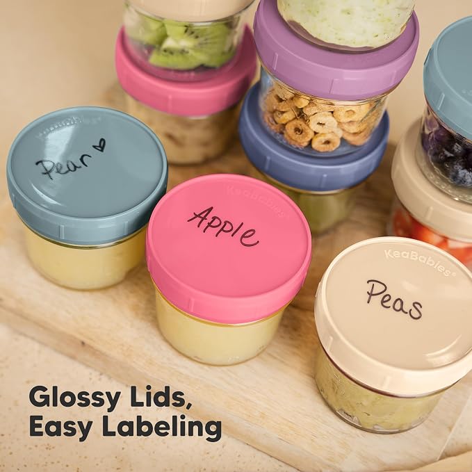 KeaBabies 12pk 4oz Glass Baby Food Containers - Image 6