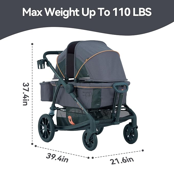 Pamo Babe Double Stroller Tandem Stroller - Image 2