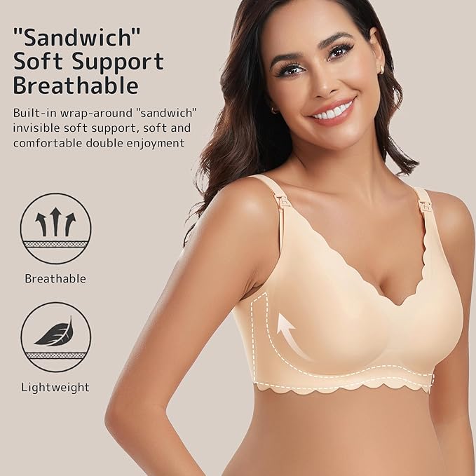 Gailife 3 Pack Nursing Bras for Breastfeeding Seamless Wireless Maternity Bras - Image 2