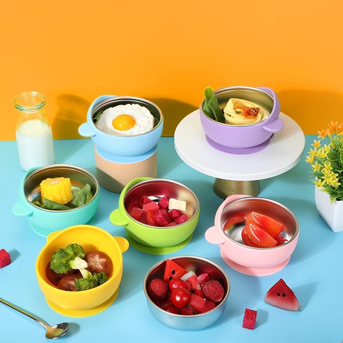 Nuogo 6 Pcs Stainless Steel Baby Bowls - Image 6