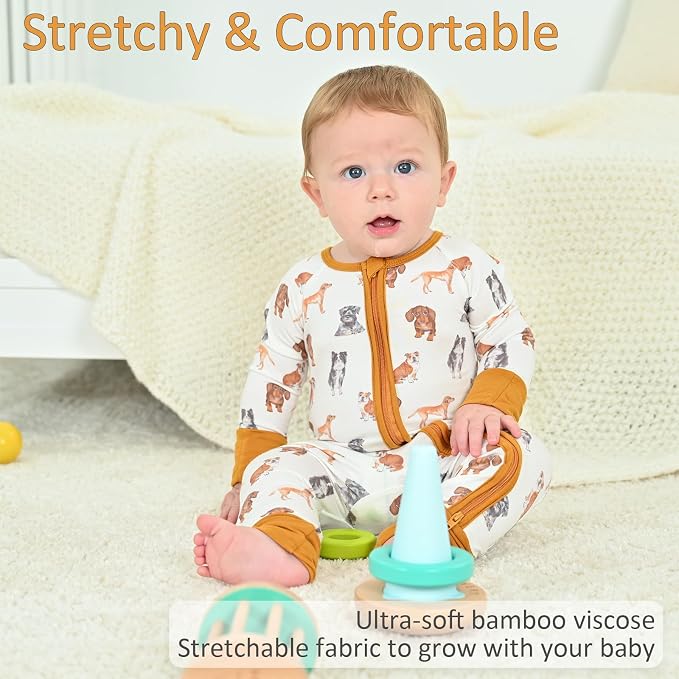 LollyBanks Baby Pajamas, 2-Way Zipper Romper, 95% Viscose Made from Bamboo and - Image 3