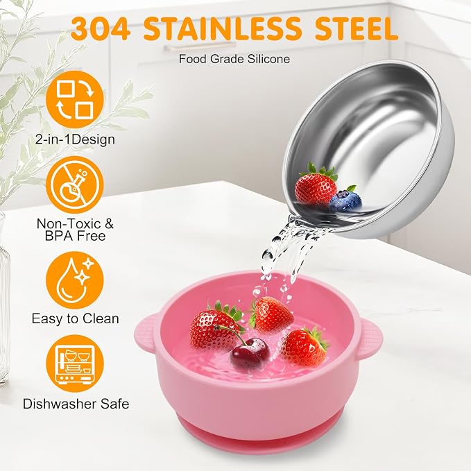 4 Pack Stainless Steel Baby Bowls - Image 3