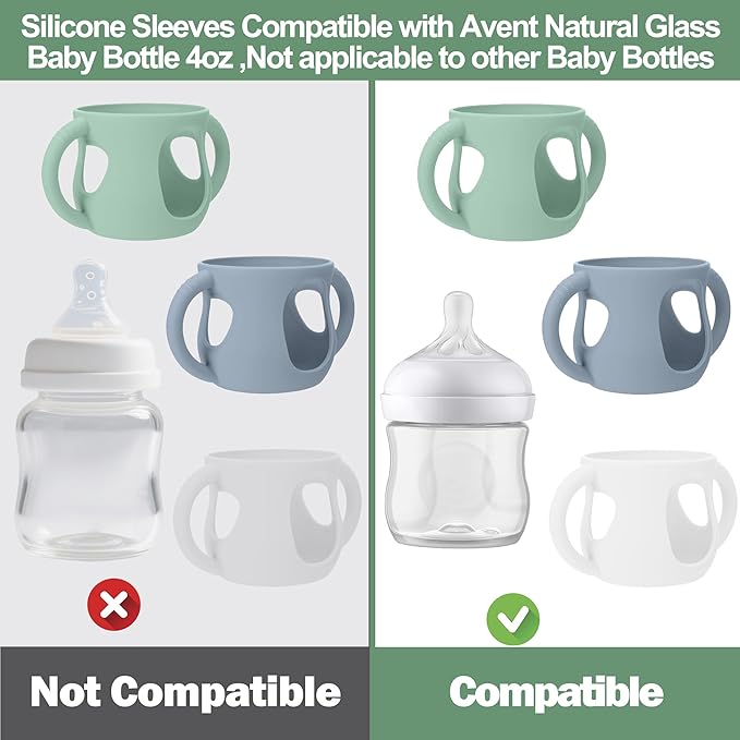 BUSOHA 3 Pack Silicone Sleeves for Avent Baby Bottles - Image 3