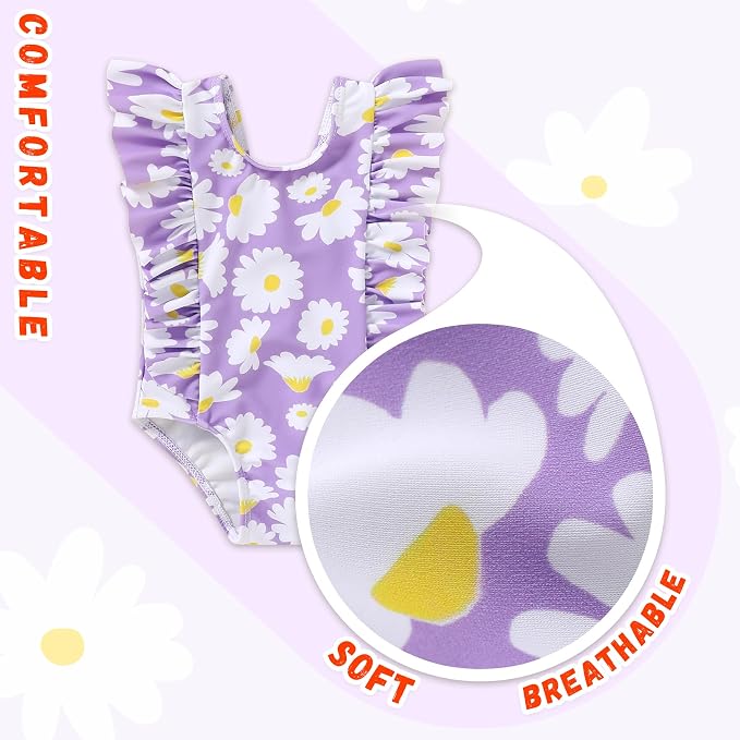 Newborn Baby Girl Ruffle Swimsuit Infant Toddler One Piece Floral Bikini Beach - Image 6