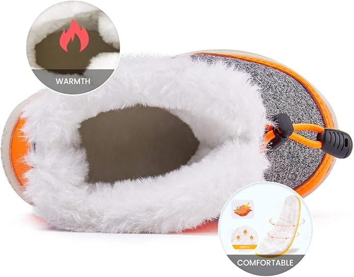 BMCiTYBM Toddler Baby Snow Boots Winter Shoes Boys Girls Cold Weather Baby Faux - Image 4