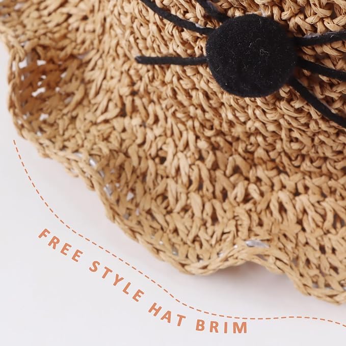 Baby Girl Straw Hat Outdoor Baby Sun Protection Hats Summer Bowknot Beach Cap - Image 5