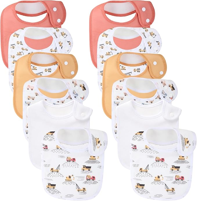 Baby Bibs Soft and Absorbent Organic Cotton Bandana Drool Bibs Set by Benoxine