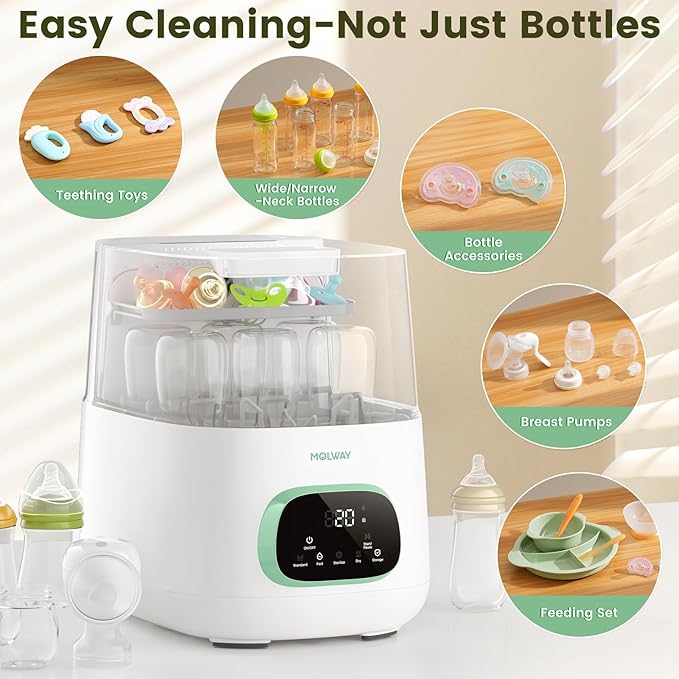 MOLWAY【Upgraded】Baby Bottle Washer, Sterilizer and Dryer, All-in-One Pro - Image 4