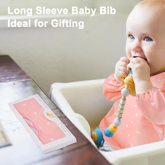 Long Sleeve Baby Bib For Eating Feeding Mess Proof Waterproof Food Smock Bibs - Image 8
