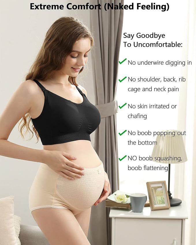 iloveSIA Nursing Bras for Mom Breastfeeding, Seamless Supportive Sleep Bra for - Image 2