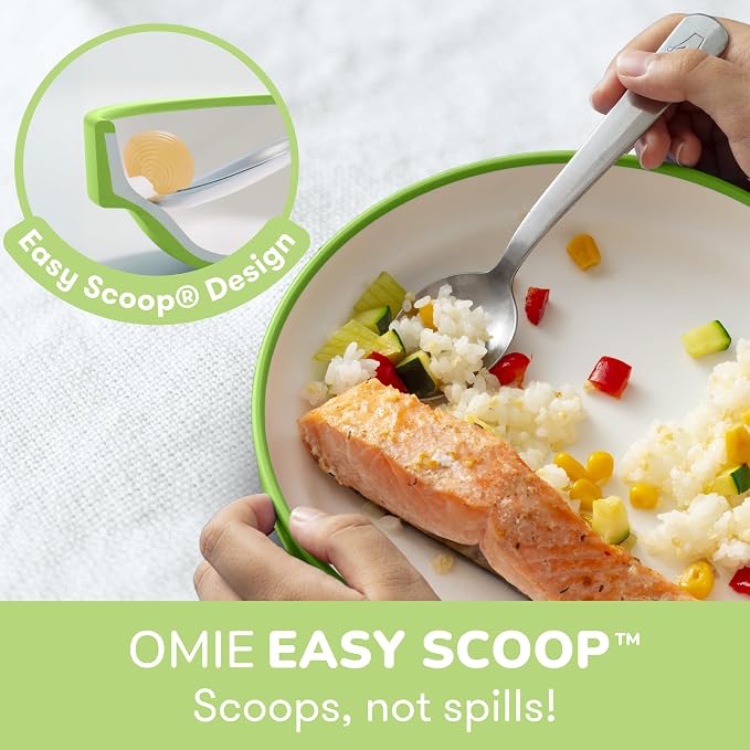Omie® Easy Scoop Plates for Kids | Unique Design Helps Food Fall into the Spoon - Image 2