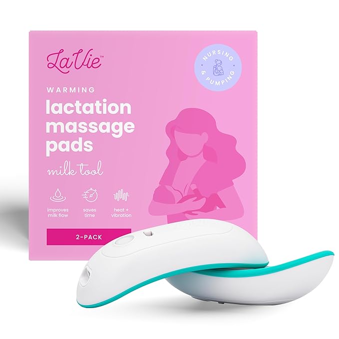 LaVie 2-in-1 Warming Lactation Massager, 2 Pack, Heat and Vibration, Pumping by LaVie