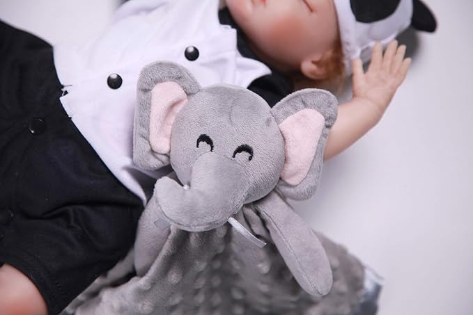 Pro Goleem Elephant Security Blanket, Soft Lovey Unisex Lovie Baby Gifts - Image 2