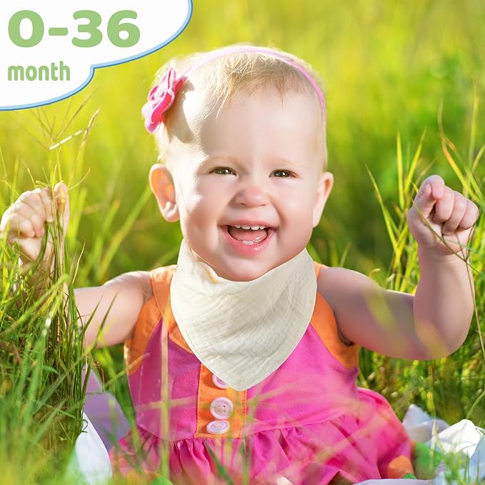 Baby Bibs Muslin Bibs 8 Pack for Drooling and Teething for Unisex Girls Boys - Image 2