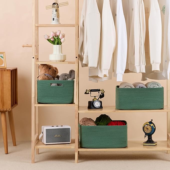 Large Storage Baskets for Organizing, Closet Shelf Baskets for Clothes Blanket - Image 3
