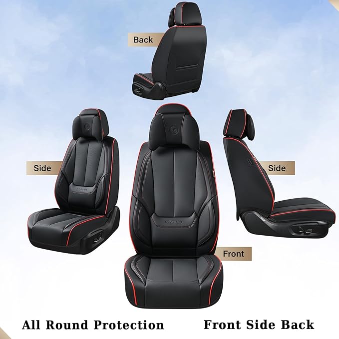Coverado Universal Seat Covers Front, Waterproof Nappa Leather Car Seat Covers - Image 3